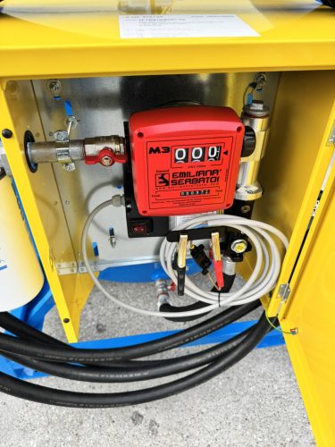 TRASPO 910 gázolajtartály 12V 85l/perc szivattyú, mechanikus mérőóra, 30 mikronos nagy kapacitású  szűrőkészlet , 8 m tömlő 25 mm átmérő, automata pisztoly, A80