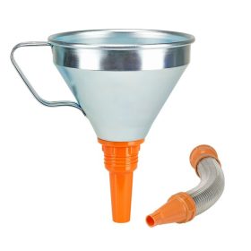   Kombinált tölcsér-fehérbádog, flexibilis fémkifolyóval Ø 200 mm-3,2 liter-szűrővel