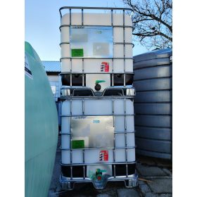   HASZNÁLT RECO UN 1000 literes, ADR-ES műanyag IBC tartály fix műanyag csappal, DN150-es fedéllel. ADR kb. fél évesek.