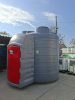 Duplafalú 10000 l FUDPS gázolajtartály front/levezetett töltéssel, 230V 70 l/p szivattyú, digitális mérőóra, 10 µ víz- és szennylev. szűrőkészlet, úszós szintjelző, 10 m nyomótömlő, automata pisztoly