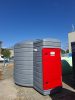 Duplafalú 7500 l FUDPS gázolaj tartály FRONT/LEVEZETETT töltéssel, 230V 70 l/p szivattyú, mechanikus mérőóra, 10 µ szűrőkészlet, 10 m nyomótömlő, automata pisztoly, rádiós szintjelző