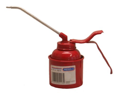 Normál olajozó-250 ml, -acél-piros szín, egyszeres működésű műanyag szivattyú-szórócső-135 mm