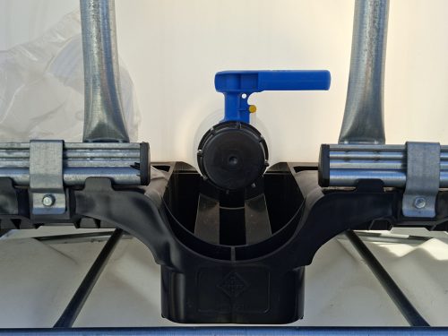 S 1000 literes, műanyag IBC tartály, víz és adblue szállítására NA50 fix szeleppel, DN 150-es fedéllel - ÚJ