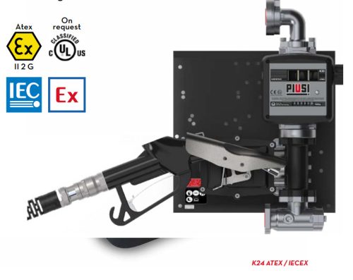 ST KIT lapra szerelt benzin Atex Pumpa EX50 230V+ automata pisztoly + 4 m nyomótömlő +K33 ATEX mérőóra