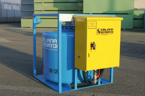 TRASPO 450 gázolajtartály 12V 40l/perc szivattyú, digitális K24 mérőóra, 10 mikronos szűrőkészlet, 8 m tömlő, automata