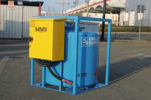 TRASPO 450 gázolajtartály 12V 40l/perc szivattyú, digitális K24 mérőóra, 10 mikronos szűrőkészlet, 8 m tömlő, automata