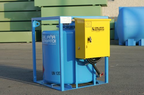 TRASPO 450 gázolajtartály 12V 40l/perc szivattyú, digitális K24 mérőóra, 10 mikronos szűrőkészlet, 8 m tömlő, automata