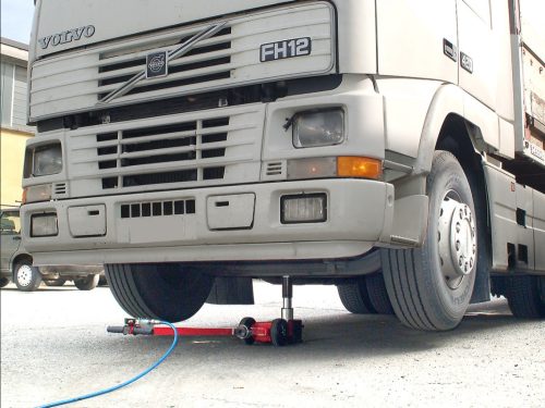 YAK 215/N 2 teleszlópos levegő hidraulikus pneumatikus emelő berendezés, 40/20 to, extra alacsony kivitel, 150 mm